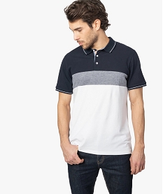 GEMO Polo homme tricolore à manches courtes Bleu