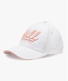 GEMO Casquette fille bicolore avec broderie en relief Blanc