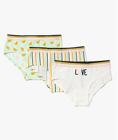 GEMO Shorty fille imprimés avec ceinture fantaisie (lot de 3) Multicolore