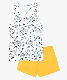 GEMO Pyjashort fille motif hawaïen et dos fantaisie Imprimé