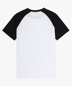 tee-shirt garcon avec manches courtes contrastantes blancA805901_2