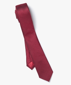 GEMO Cravate homme à micro-motifs effet satiné Rouge