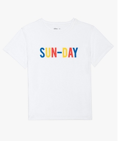 GEMO Tee-shirt fille avec imprimé coloré blanc standard