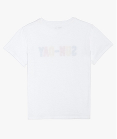tee-shirt fille avec imprime colore blancA815701_2