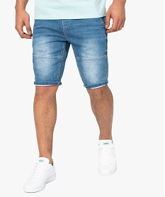 bermuda homme en toile fine aspect denim gris shorts et bermudasA815901_1