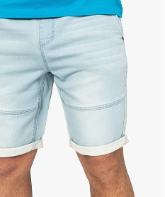 bermuda homme en toile fine aspect denim bleu shorts et bermudasA816001_2