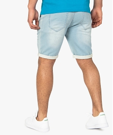 bermuda homme en toile fine aspect denim bleu shorts et bermudasA816001_3