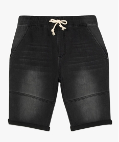 bermuda homme en toile fine aspect denim noir shorts et bermudasA816101_1