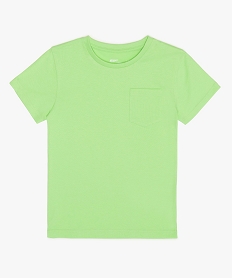 GEMO Tee-shirt garçon uni à manches courtes en coton bio Vert