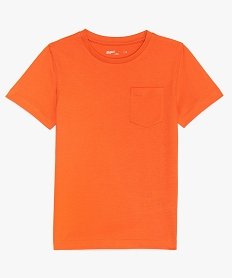 GEMO Tee-shirt garçon uni à manches courtes en coton bio Orange