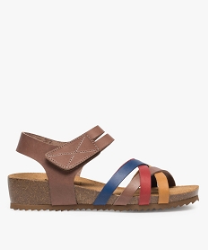 GEMO Sandales femme confort multicolores à talon compensé Multicolore