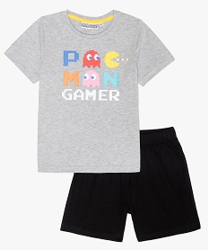 GEMO Pyjashort garçon avec inscription colorée – Pac-Man Gris