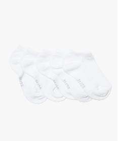 GEMO Chaussettes bébé fille ultra courtes (lot de 5) blanc standard