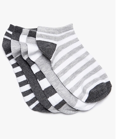 GEMO Chaussettes garçon bicolores ultra-courtes (lot de 5) Gris