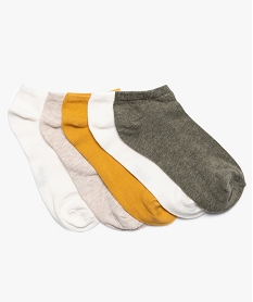 GEMO Chaussettes femme ultra courtes unies (lot de 5) Multicolore