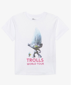 GEMO Tee-shirt fille avec motif Trolls  - DreamWorks Blanc