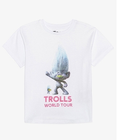 GEMO Tee-shirt fille avec motif Trolls  - DreamWorks blanc standard
