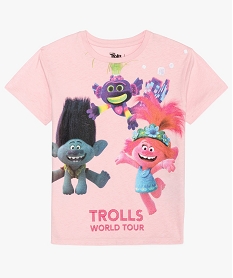 tee-shirt fille avec motif trolls  - dreamworks roseA840301_1