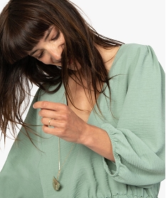 GEMO Blouse  femme à basque et manches chauve-souris Vert
