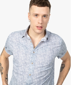 chemise homme imprimee a manches courtes blancA845101_2