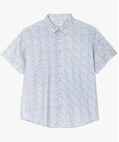 GEMO Chemise homme à manches courtes à fins motifs Blanc