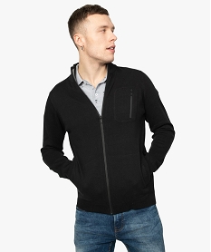 GEMO Gilet homme zippé à col cheminée noir standard