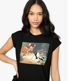 tee-shirt femme avec motif bambi - disney noir t-shirts manches courtesA845901_2