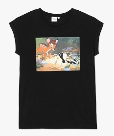 tee-shirt femme avec motif bambi - disney noir t-shirts manches courtesA845901_4
