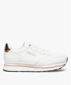 baskets femme unies avec details metallises - ellesse blancA847101_1