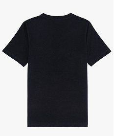 tee-shirt garcon a manches courtes imprime sur lavant bleuA854701_2