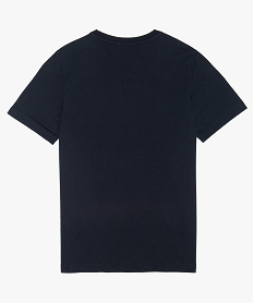 tee-shirt garcon a manches courtes imprime sur lavant bleuA854801_2