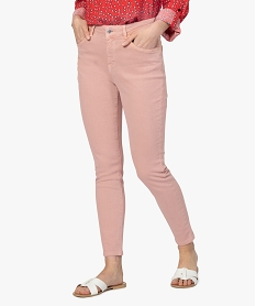 GEMO Jean femme slim taille haute coloré orange standard