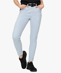 GEMO Jean femme slim taille haute coloré Bleu