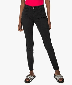 GEMO Pantalon femme toucher peau de pêche Noir