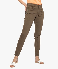 GEMO Pantalon femme toucher peau de pêche Brun