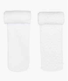 GEMO Collants fille semi-opaques fantaisie (lot de 2) Blanc