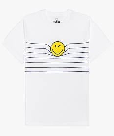 GEMO Tee-shirt garçon avec rayures et motif coloré - SmileyWorld Blanc