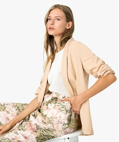 GEMO Veste femme fluide porté ouvert Beige