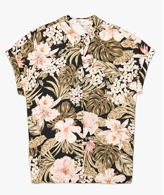 chemise femme a manches courtes fluide motif floral imprime chemisiersA861701_4