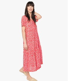 GEMO Robe femme ample à imprimé floral kaki fonce
