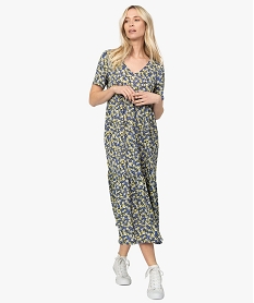 GEMO Robe femme ample à imprimé floral Imprimé