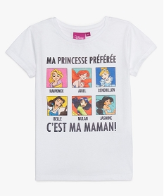 GEMO Tee-shirt fille à motifs princesses - Disney Blanc