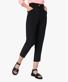 GEMO Pantalon femme 78e à taille haute Noir