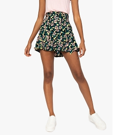 GEMO Jupe-short femme fluide à fleurs Imprimé