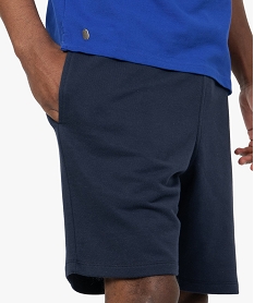 bermuda homme en maille extensible avec ceinture en bord-cote bleu shorts et bermudasA875601_2