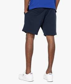 bermuda homme en maille extensible avec ceinture en bord-cote bleu shorts et bermudasA875601_3