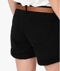 short femme ample en coton stretch noir shortsA875901_2