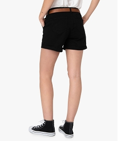 short femme ample en coton stretch noir shortsA875901_3