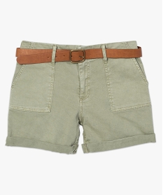 short femme ample en coton stretch vert shortsA876001_4