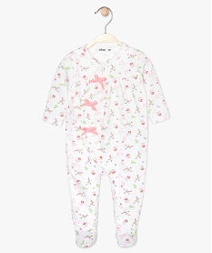GEMO Pyjama bébé en jersey avec fermeture avant et motifs fleuris Multicolore
